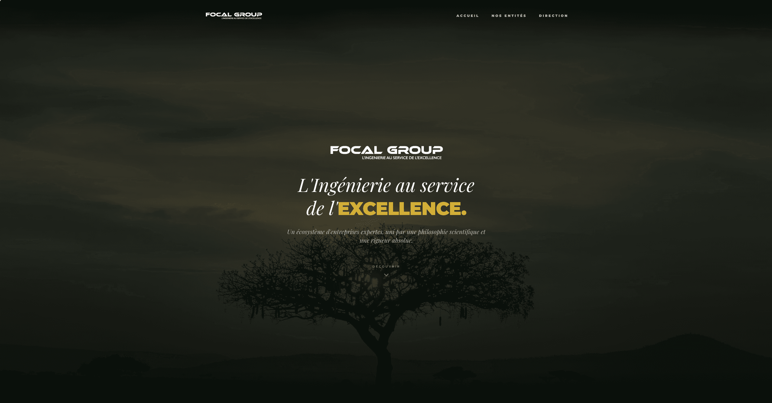 Focal Group - Site vitrine institutionnel d'un groupe d'ingénierie IT développé par KODY Lyon