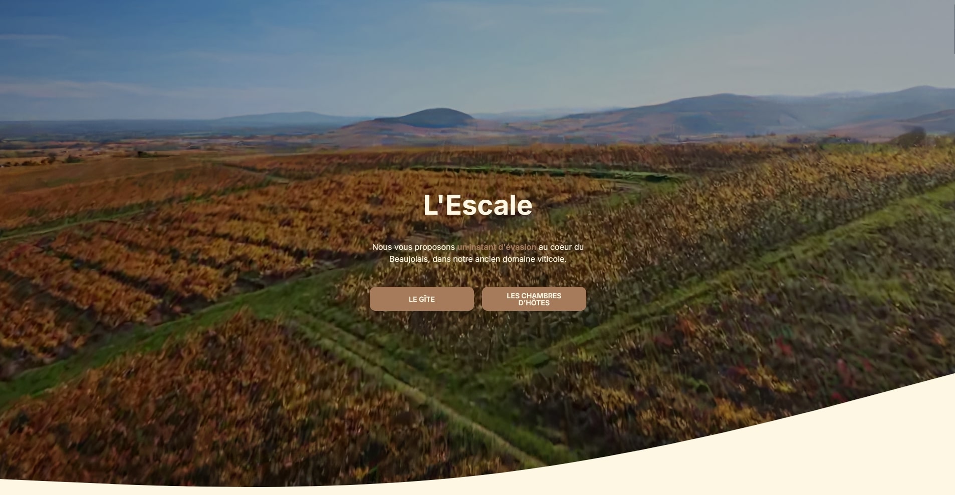L'Escale Beaujolais - Site chambre d'hôte créé par agence web KODY