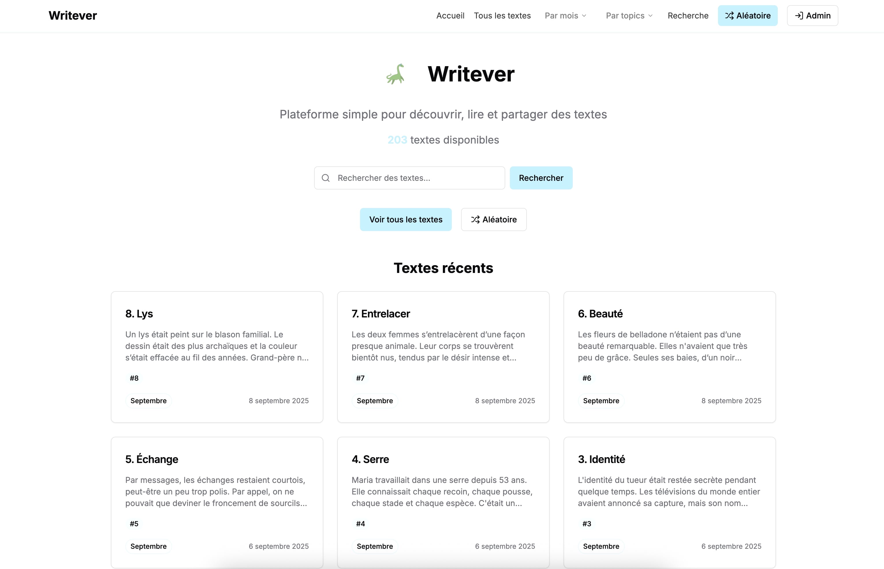 Writever - Plateforme web littérature créée par KODY agence Lyon